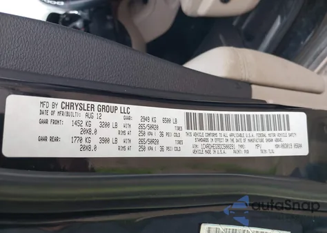 2013 Dodge Durango Citadel из США, поврежденный, VIN 1C4RDHEG9DC500291